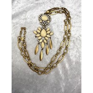 Vintage Stella &Dot Necklace Mallorca Western Style Gold Tone Statement 30" READ